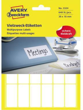 Avery Zweckform Vielzwecketikett 3324 38x18mm weiß 648 St./Pack.