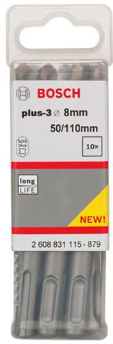 Bosch Hammerbohrer Arbeits-L.50mm D.8mm L.110mm SDS plus-3 10 St