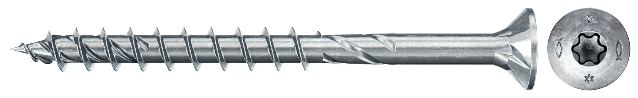 fischer PowerFast FPF II CTP 5,0 x 60 BC 200 Senkkopf mit Innenstern TX Teilgewinde galvanisch verzinkt, blau passiviert