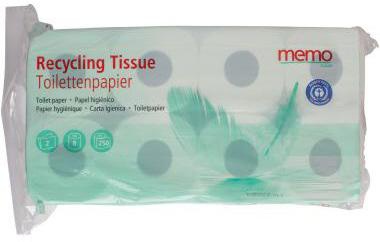 memo Toilettenpapier Recycling Tissue H1077 2lg. 250Bl. 8Rl.