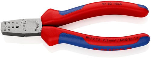 Aderendhülsenzange Gesamt-L.145mm 0,25-2,5 (AWG 23-13)mm² pol.