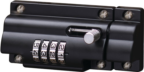 Schlossriegel L.112mm B.50mm Zinkdruckg.schwarz BURG-WÄCHTER