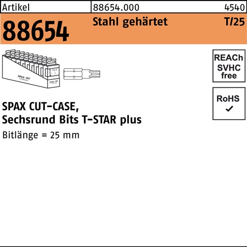 Bit R 88654 T-Star Plus Stahl gehärtet 50 Stück SPAX