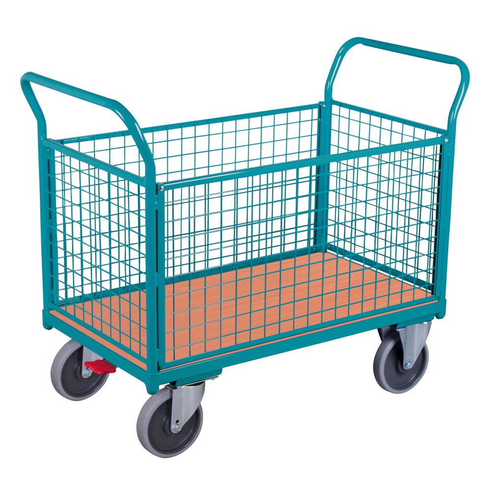 Plattformwagen Ameise®, 4-seitig mit Gitterwänden, Ladefläche BxT 652 x 1.000 mm