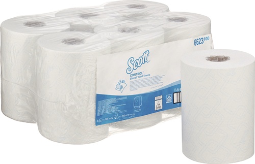 Rollenhandtuch Scott® Control™ 6623 1-lagig weiß L ca.165mxB ca.198mm 6 Rollen/K