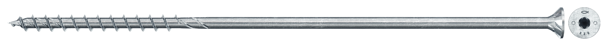 fischer PowerFast FPF II CTP 10,0 x 320 BC 50 Senkkopf mit Innenstern TX Teilgewinde galvanisch verzinkt blau passiviert