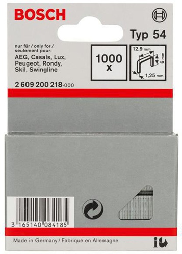 Bosch Flachdrahtklammer Typ 54 BxL 12,9x6mm Dicke 1,25mm 1000 St