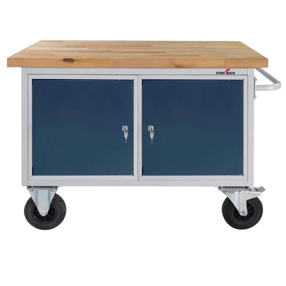 Steinbock® Werkbank Motion, verfahrbar, 2 Türen, TK 500 kg