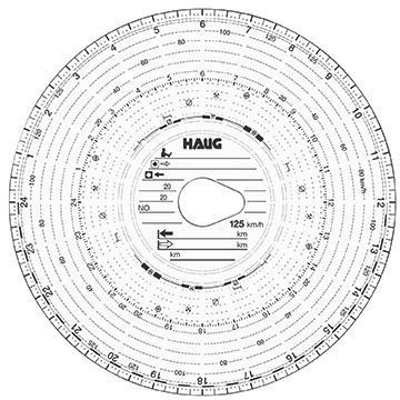 HAUG Tachoscheibe 125km/h Kombi 125 100 100 St./Pack.