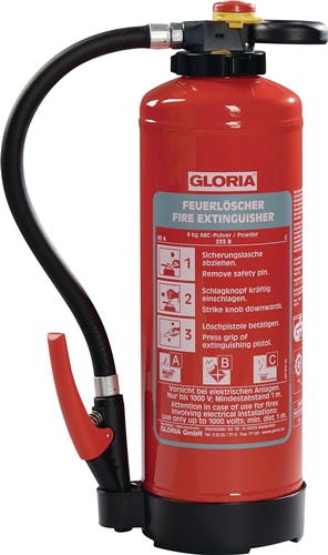 Auflade-Pulverfeuerlöscher mit Wandhalter GLORIA