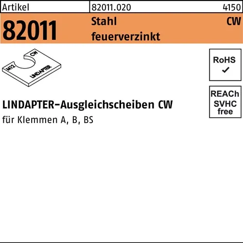 Ausgleichscheibe R 82011 CW M16/3,0 Stahl feuerverz. 1 Stück LINDAPTER