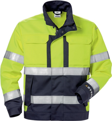 FRISTADS Warnschutzjacke Flame High Vis 4584 FLAM Gr.4XL Warnschutz-Gelb/Marine