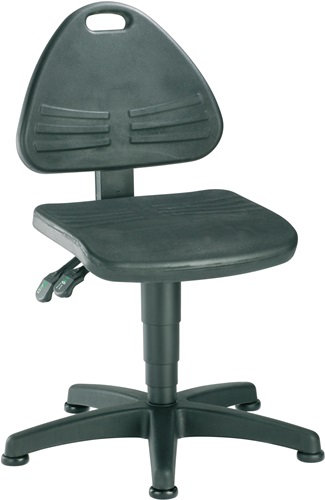Arbeitsdrehstuhl ISITEC Bodengleiter Integralschaum schwarz 430-600mm BIMOS