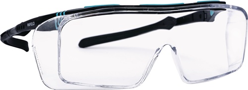 Über- u.Besucherbrille Ontor EN 166 Fassung:schwarz türkis Scheibe:klar PC INFIE