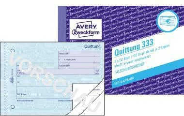 Avery Zweckform Quittung 333 DIN A6 quer 3x50Blatt