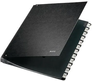 Leitz Pultordner 58120095 DIN A4 12Fächer Hartpappe schwarz