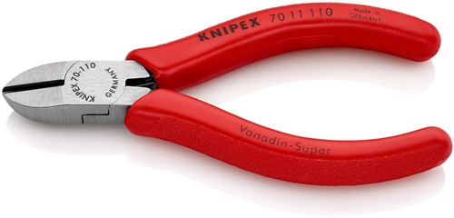Seitenschneider L.110mm Kopf pol.Ku.-Überzug max.1,2mm KNIPEX