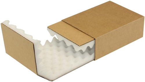 Noppenschaumverpackung Maße 200x142x63mm Schaumhöhe 25mm braun TRANSPAK