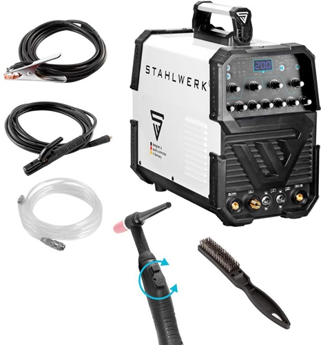 Inverterschweißgerät AC/DC WIG 200 Puls ST IGBT luftg.3m Einzelg.m.Zub.STAHLWERK