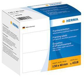 HERMA Frankieretikett 4318 130x40mm weiß 1.000 St./Pack.