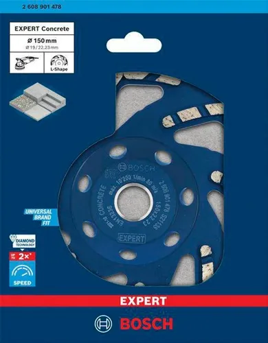 Bosch Topfscheibe EXPERT Concrete D.150mm Bohrung 22,23mm f.Betonschleifer