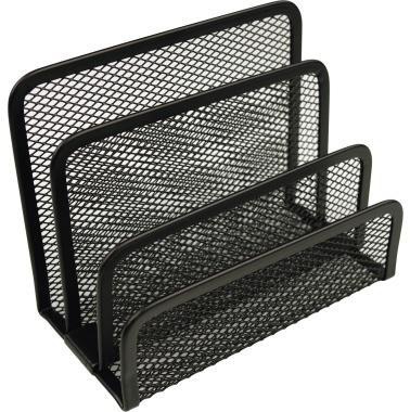 helit Briefständer Mesh H2518395 14x7x9,7cm 3Fächer Metall schwarz