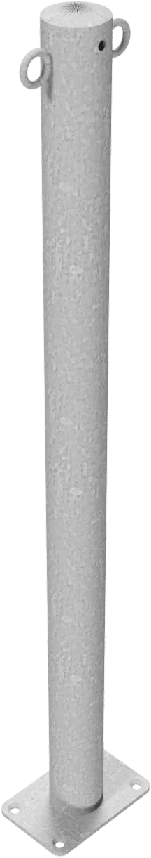 Absperrpfosten Stahlrohr Ø 60 x 2,5 mm ortsfest für Dübelbefestigung