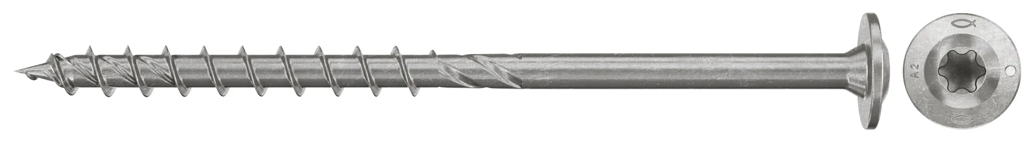 fischer Spanplattenschraube PowerFast FPF II WTP 6,0 x 80 A2 100, Tellerkopf, Innenstern TX, Teilgewinde, Edelstahl A2