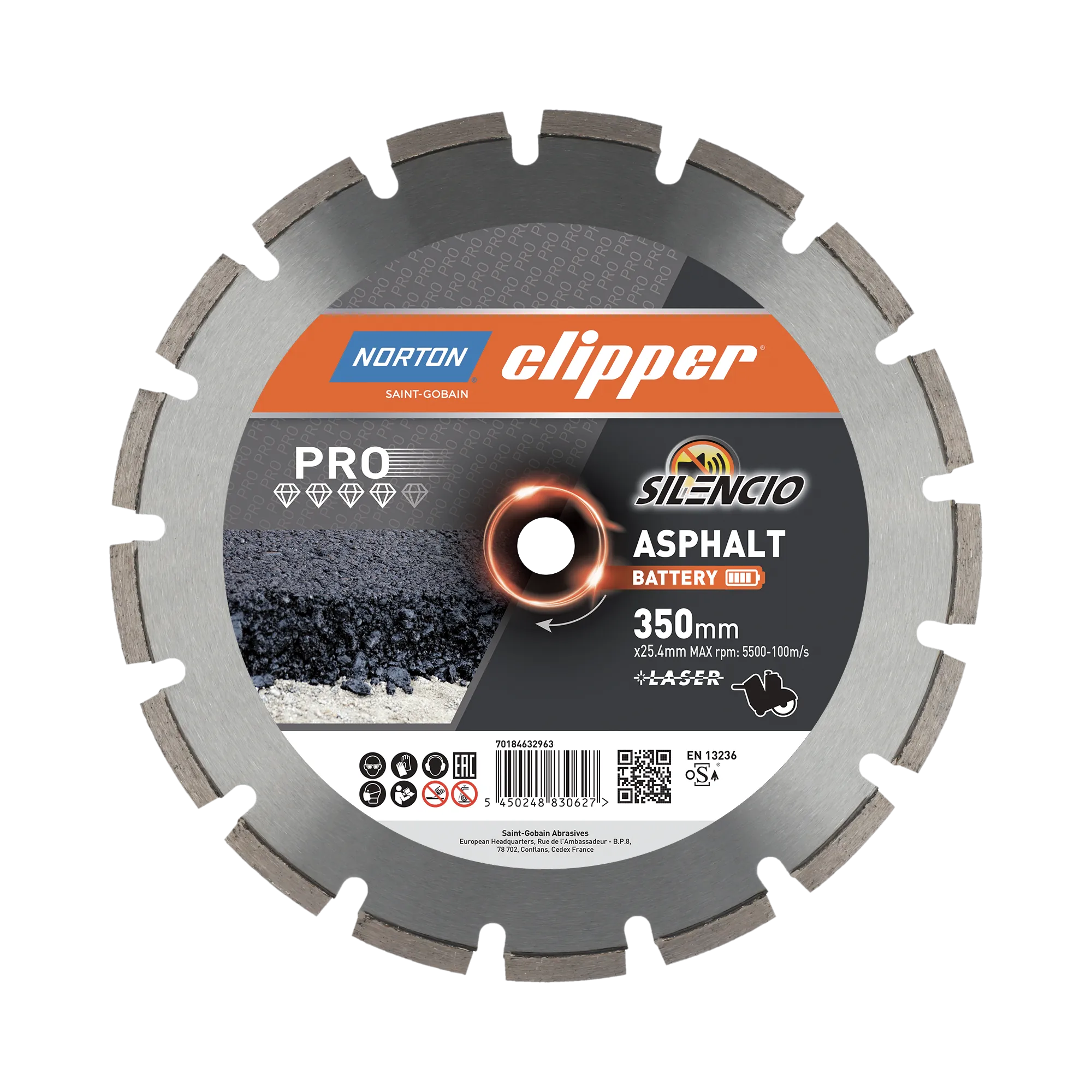 Norton Clipper Diamantscheibe Pro Asphalt Battery Silencio