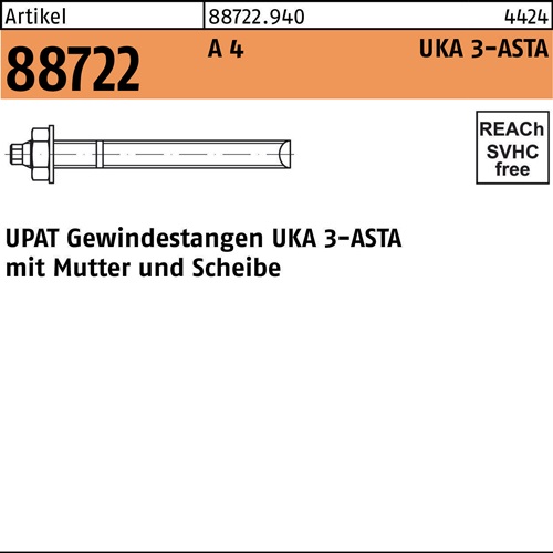 Ankerstange R 88722 ASTA M10x300 A 4 10 Stück UPAT