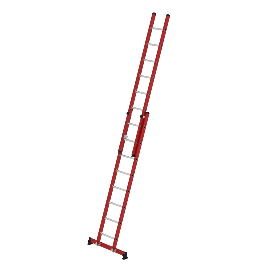 MUNK Sprossen-Schiebeleiter zweiteilig GFK/Alu mit nivello®-Traverse