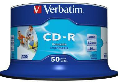 Verbatim CD-R 43438 52x 700MB 80Min. Spindel 50 St./Pack.
