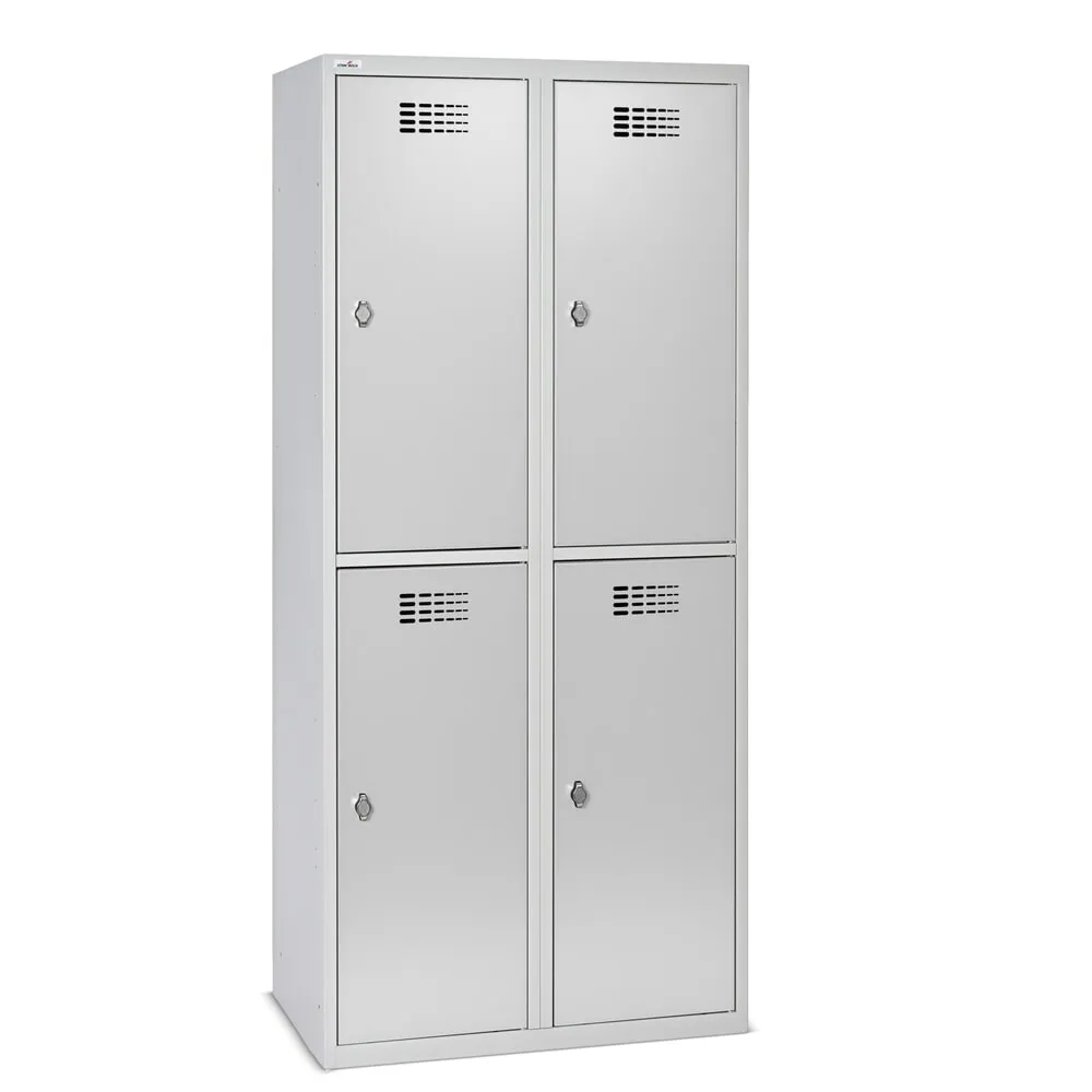 Steinbock® Kleiderspind, bodenstehend, 2-stöckig, 4 Fächer, Drehriegelverschluss