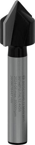 Bosch V-Nutfräser Standard for Wood Arbeits-L.12,7mm D.12,7mm L.45mm Schaft 6mm 90Grad