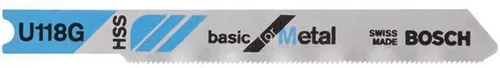 Bosch Stichsägeblatt U 118 G Basic for Metal L.70mm Zahnteilung 0,7mm HSS 3St.