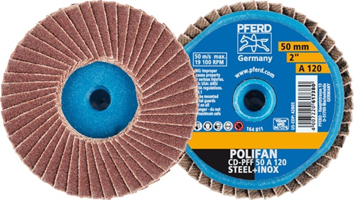 Fächerschleifscheibe COMBIDISC-Mini-POLIFAN D.50mm K.120 19100min-¹ PFERD