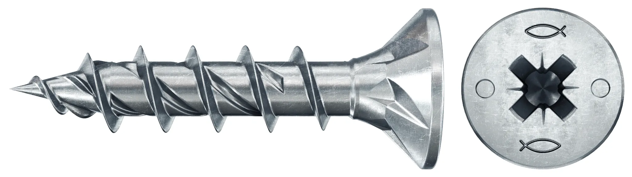 fischer PowerFast FPF II CZF 5,0 x 25 BC 200 Senkkopf mit Kreuzschlitz PZ Vollgewinde galvanisch verzinkt, blau passiviert