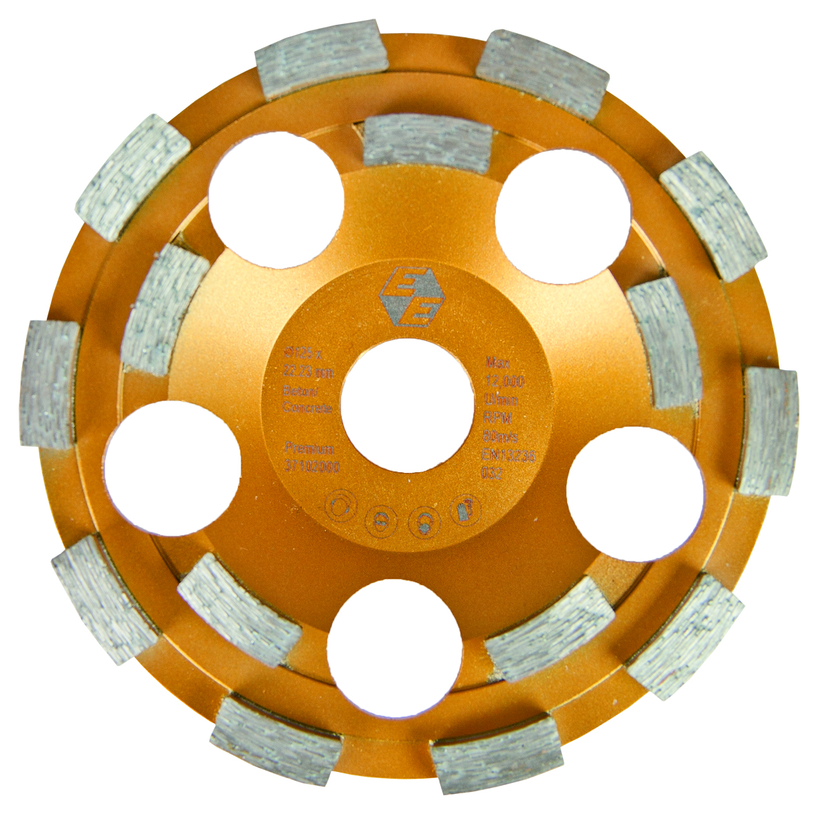 EIBENSTOCK Diamant-Schleifteller Ø 125 mm -Premium- für Beton (gold)