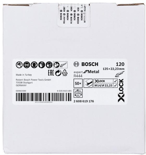 Bosch Fiberschleifscheibe X-LOCK R444 Expert for Metal D.125mm Körnung 120