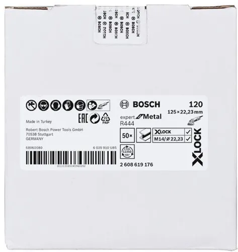 Bosch Fiberschleifscheibe X-LOCK R444 Expert for Metal D.125mm Körnung 120