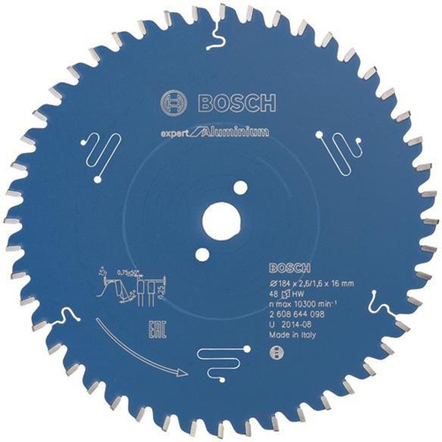 Bosch Kreissägeblatt Expert for Aluminium D.184mm Bohrung 16mm 48Zähne HLTCG
