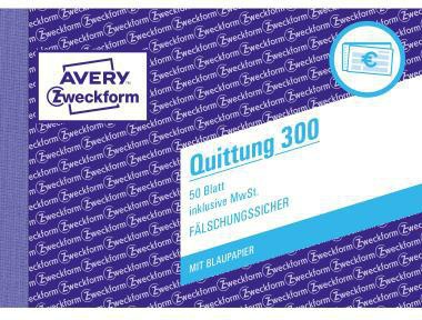 Avery Zweckform Quittung 300 DIN A6 quer 50Blatt