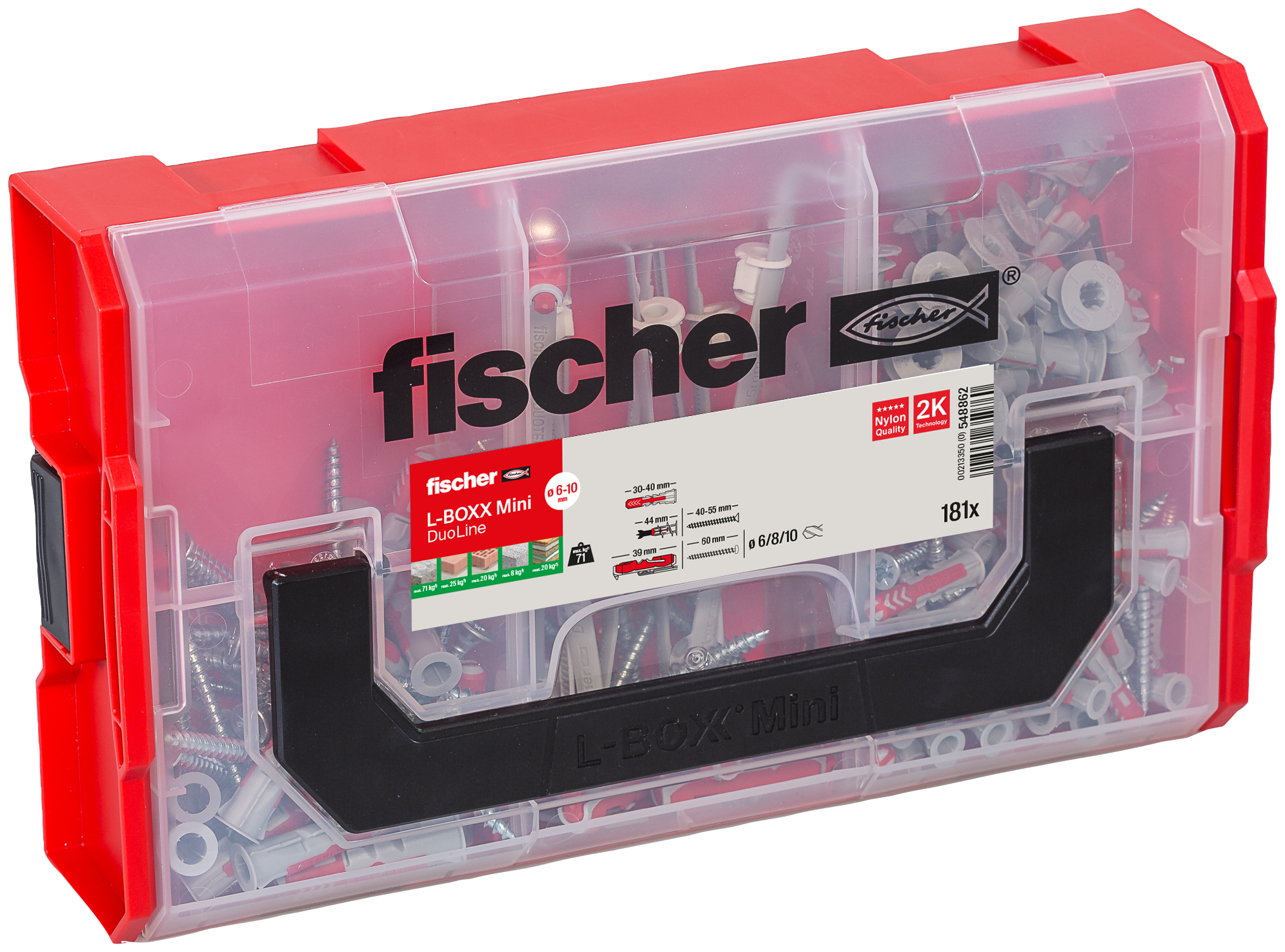 fischer L-BOXX mini DuoLine + Schraube (181 Teile)