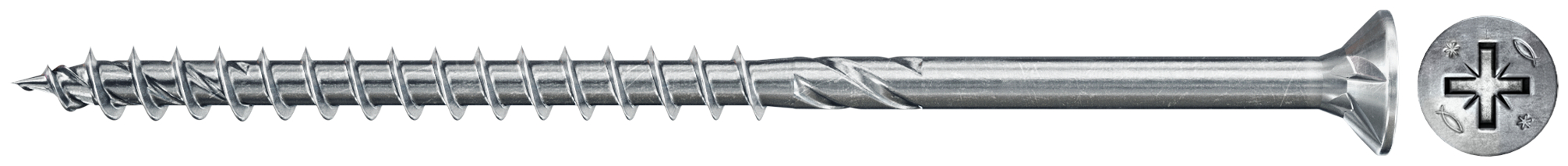 fischer PowerFast FPF II CZP 6,0 x 100 BC 25 Senkkopf mit Kreuzschlitz PZ Teilgewinde galvanisch verzinkt, blau passiviert
