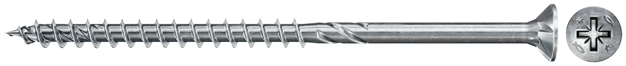 fischer PowerFast FPF II CZP 6,0 x 120 BC 25 Senkkopf mit Kreuzschlitz PZ Teilgewinde galvanisch verzinkt, blau passiviert