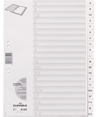 DURABLE Ordnerregister 615002 DIN A4 A-Z geprägte Taben ws