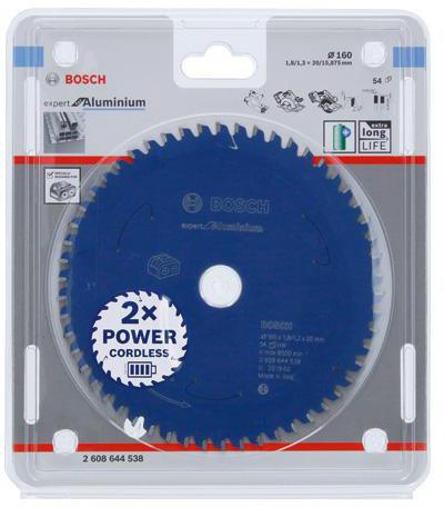 Bosch Kreissägeblatt Expert for Aluminium D.160mm Bohrung 20mm 54Zähne HLTCG
