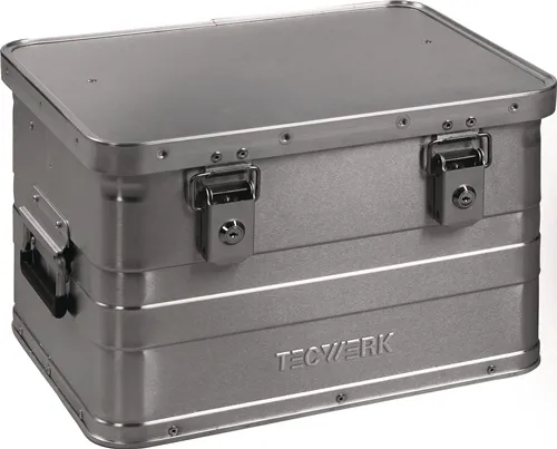 TECWERK Aluminiumbox L430xB330xH275mm 29l m.Klappverschluss u.Zylinderschl.