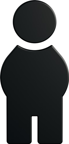 Symbol Mann 801.91B010 PA Farb-Nr.90 B.71,5mm H.150mm S.3mm HEWI
