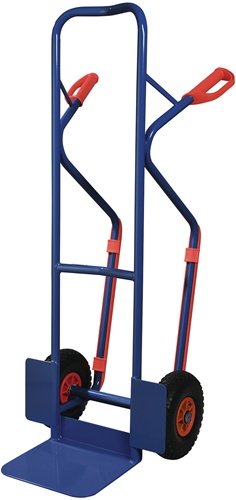 Stapelkarre m.Kufen H.1300mm Schaufel-L250xB320mm PU-Bereifung Trgf.300kg blauTW